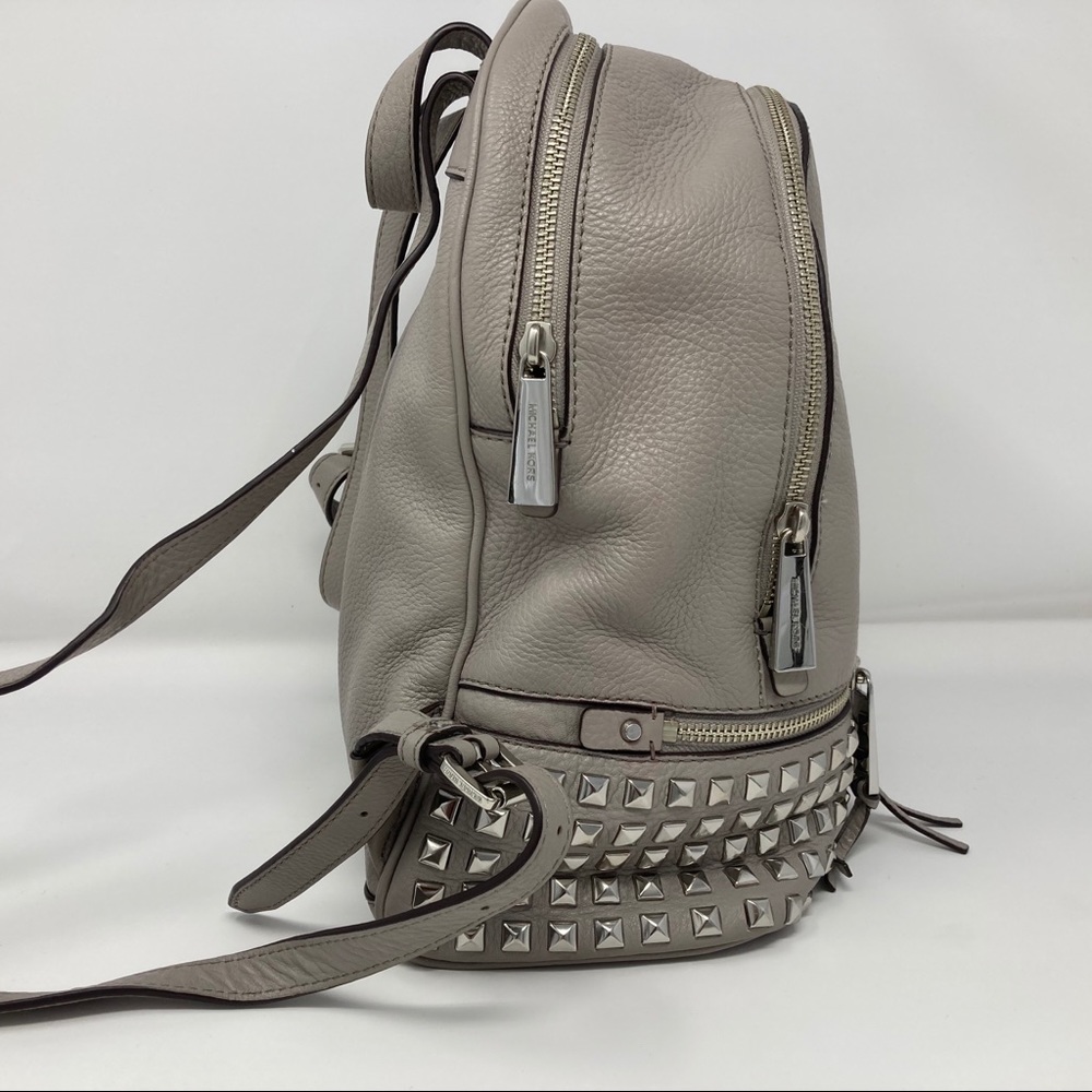 Michael Kors gray studded Rhea backpack - Picture 2 of 6